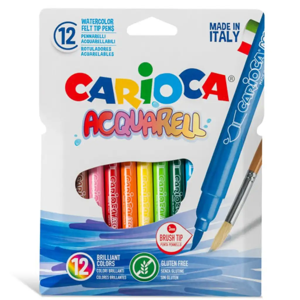 Ecsetvégű filctoll 12db-os - Carioca kép 1