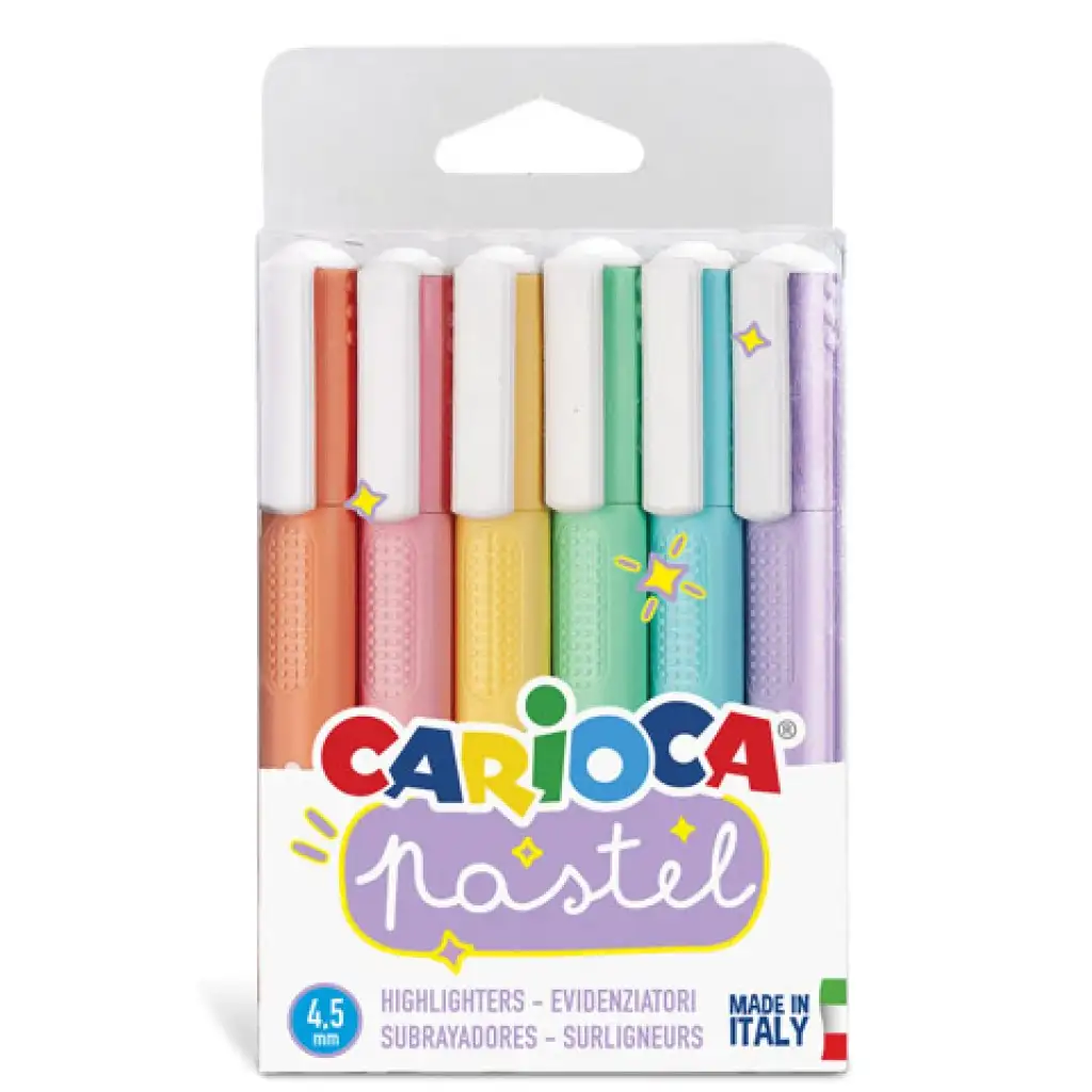 Pasztell színű kihúzó filc 6 db-os szett 4,5mm - Carioca kép 1