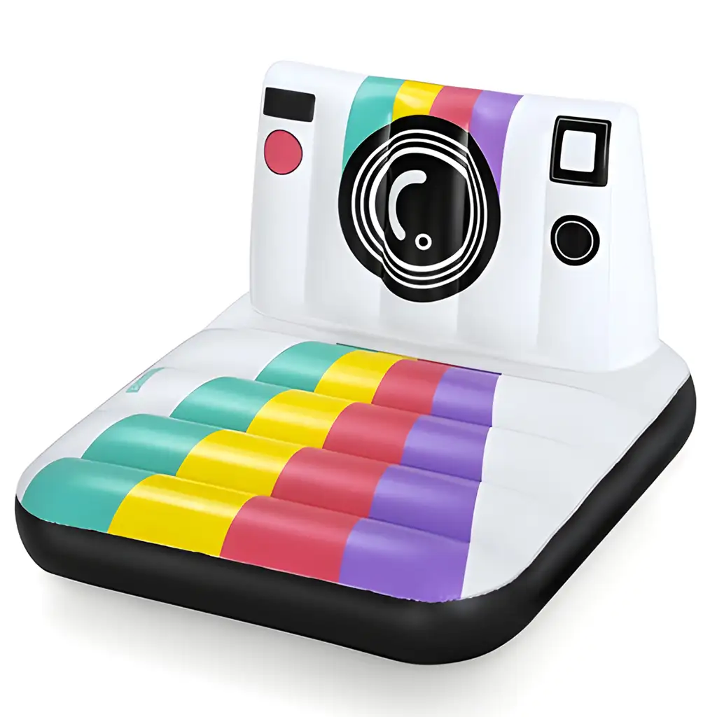 Bestway: Szivárványos polaroid fényképezőgép gumimatrac 127x102cm kép 1