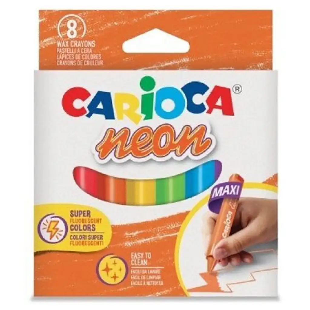 Maxi háromszögletes neon zsírkréta szett 8db-os - Carioca kép 1