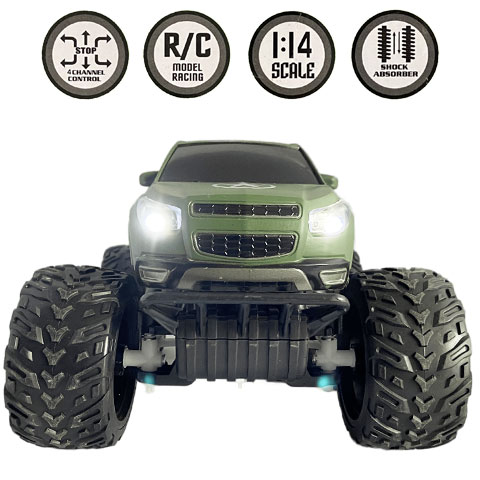 RC Off-Road Military távirányítós katonai Pick-Up terepjáró fénnyel 27 MHz 29cm 1/14-es méretarány kép 2