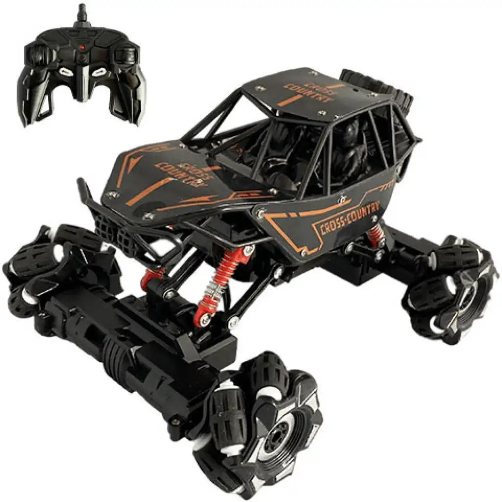 RC Távirányítós oldalirányban mozgatható Cross Country Jeep rugós felfüggesztéssel és fényeffektekkel 21cm 2,4 GHz kép 1