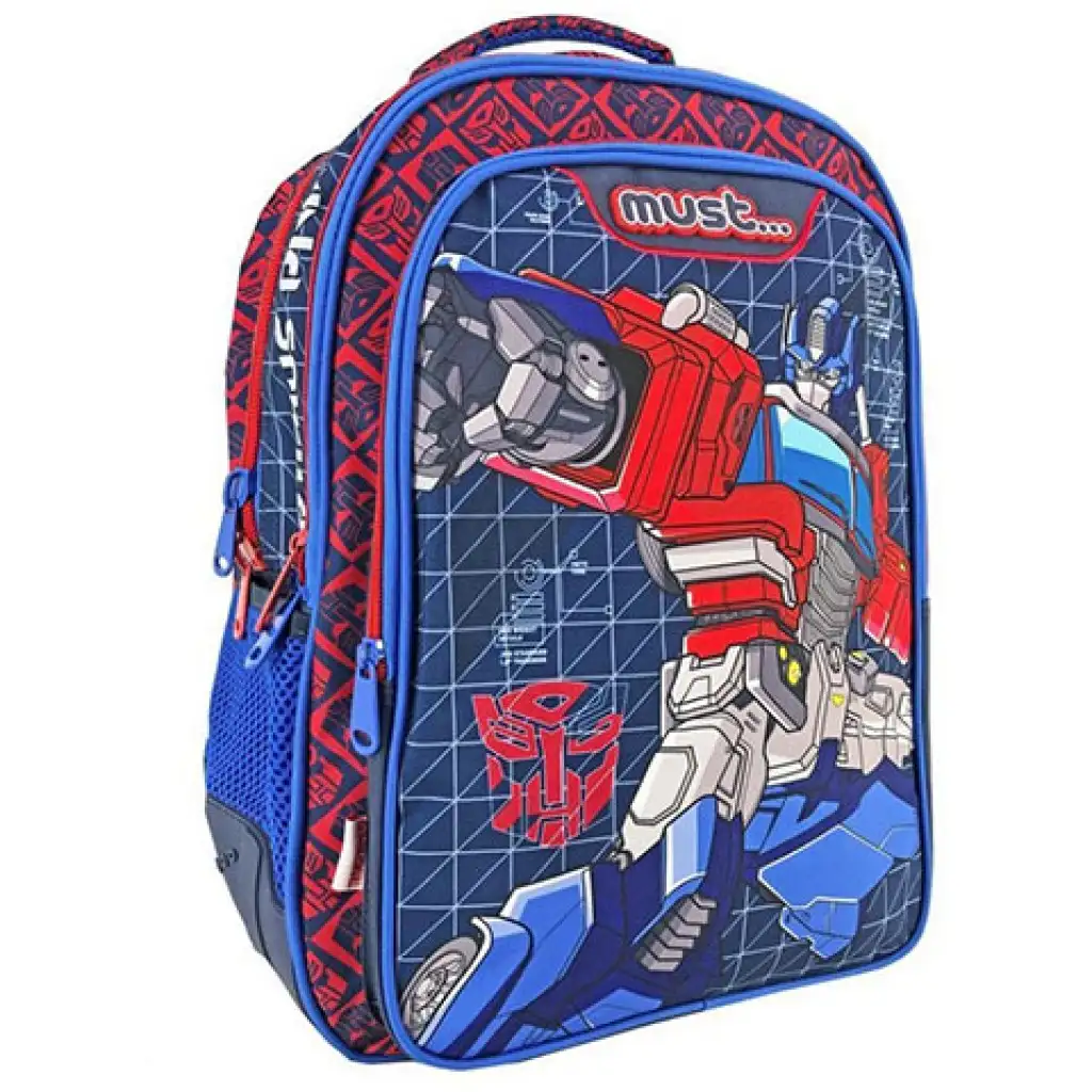 Must... Transformers három rekeszes lekerekített iskolatáska, hátizsák 32x18x43cm kép 1