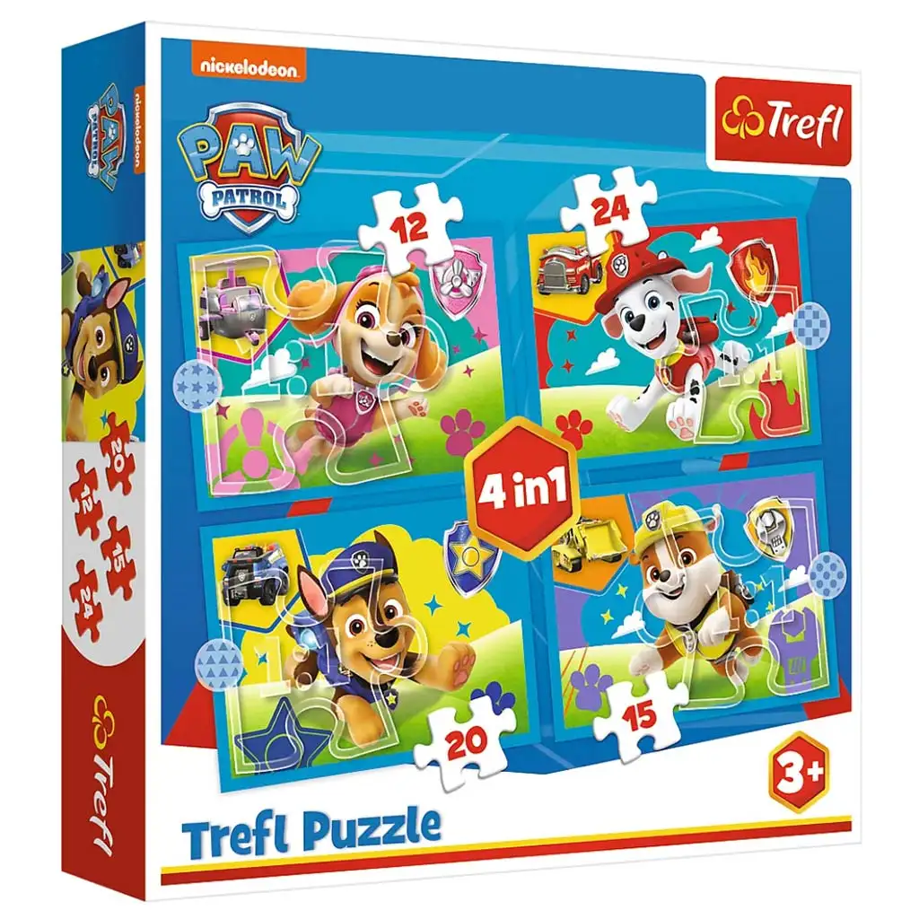 Mancs Őrjárat: Szaladgáló kutyusok 4 az 1-ben puzzle szett - Trefl kép 1