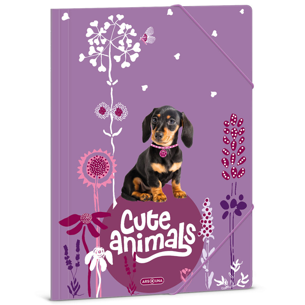 Ars Una: Cute Animals - Puppy tacskó mintás gumis mappa A/4 kép 1