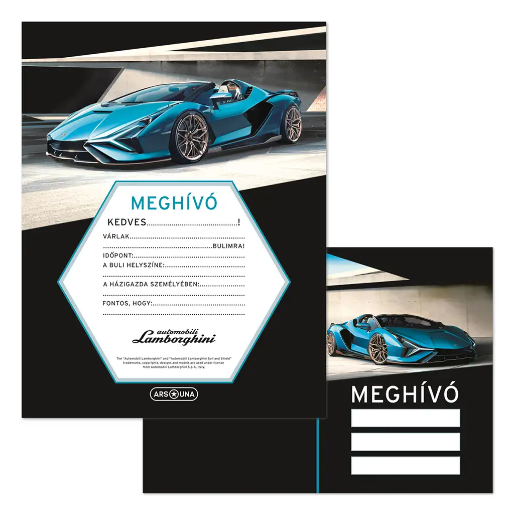 Ars Una: Lamborghini 10db-os meghívó szett borítékkal kép 1