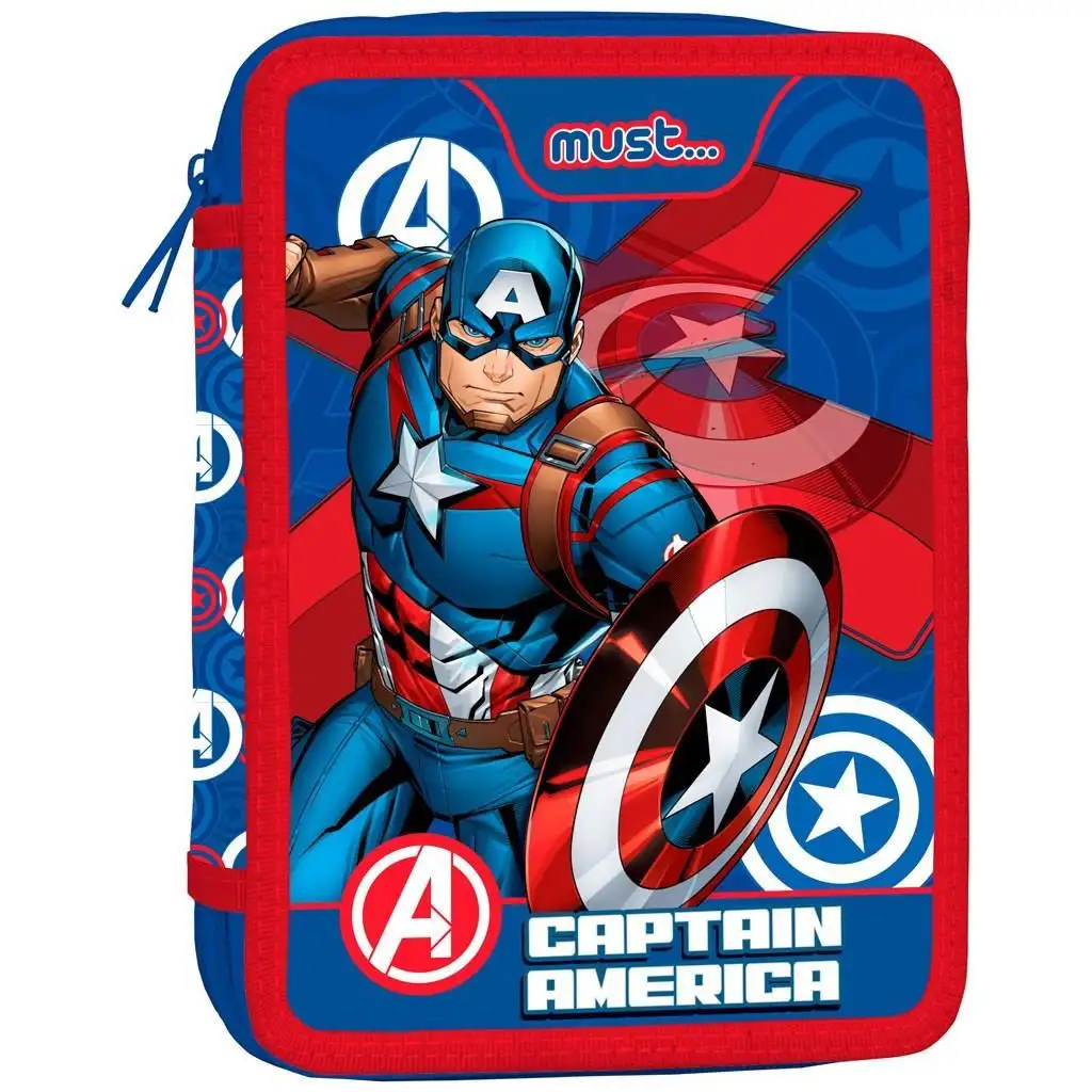 Must: Bosszúállók - Amerika kapitány kétszintes töltött tolltartó 15x21x5cm kép 1