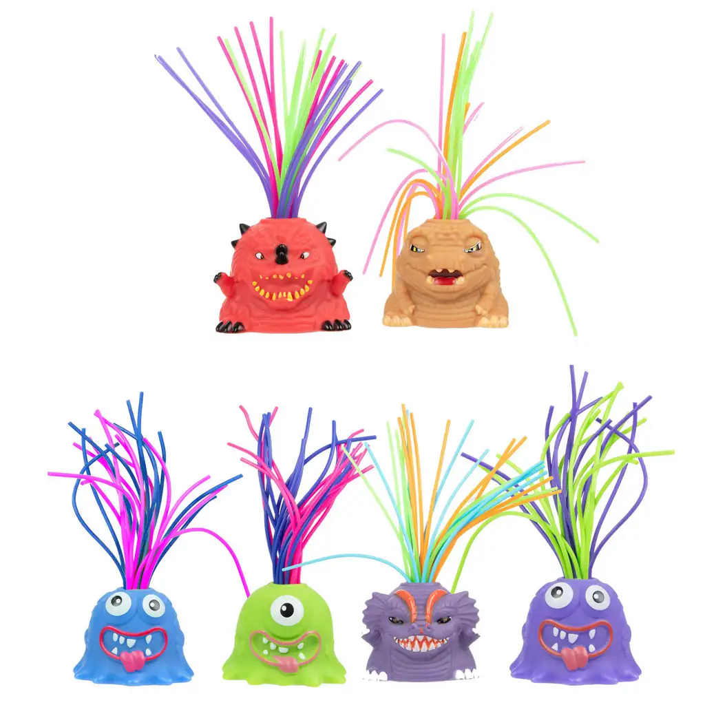 Monster Fun: Mókás hajas szörny figura nyújtható hajjal többféle változatban 1db kép 1