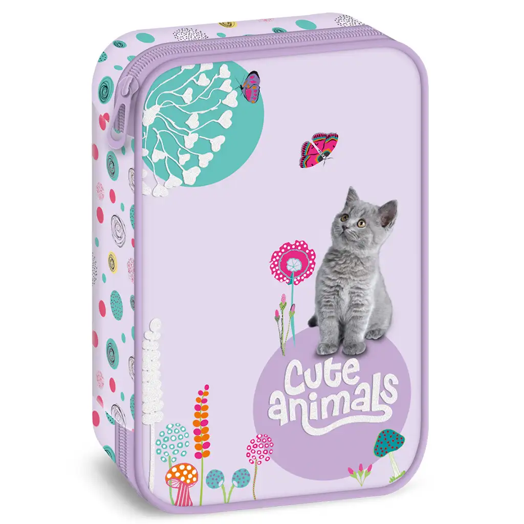Ars Una: Cute Animals - Kitten cicás többszintes tolltartó 15,5x22,5x4,5cm kép 1