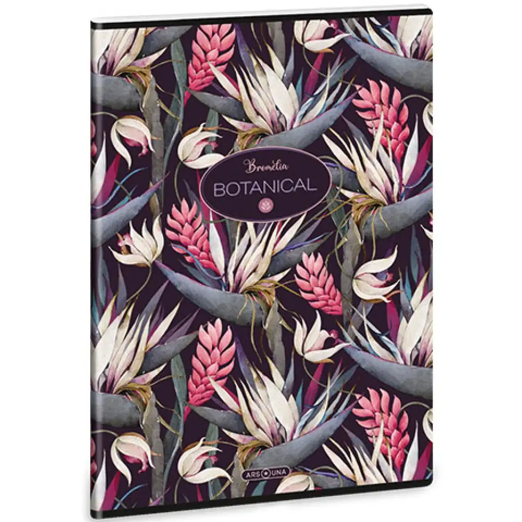 Ars Una: Botanical Bromelia extra kapcsos négyzethálós kockás füzet 40 lapos A/4 kép 1