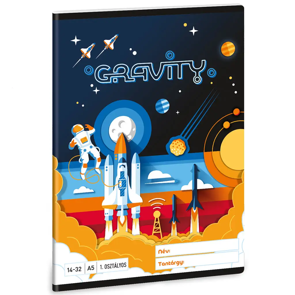 Ars Una: Gravity űrhajós 1.osztályos vonalas füzet A/5 kép 1