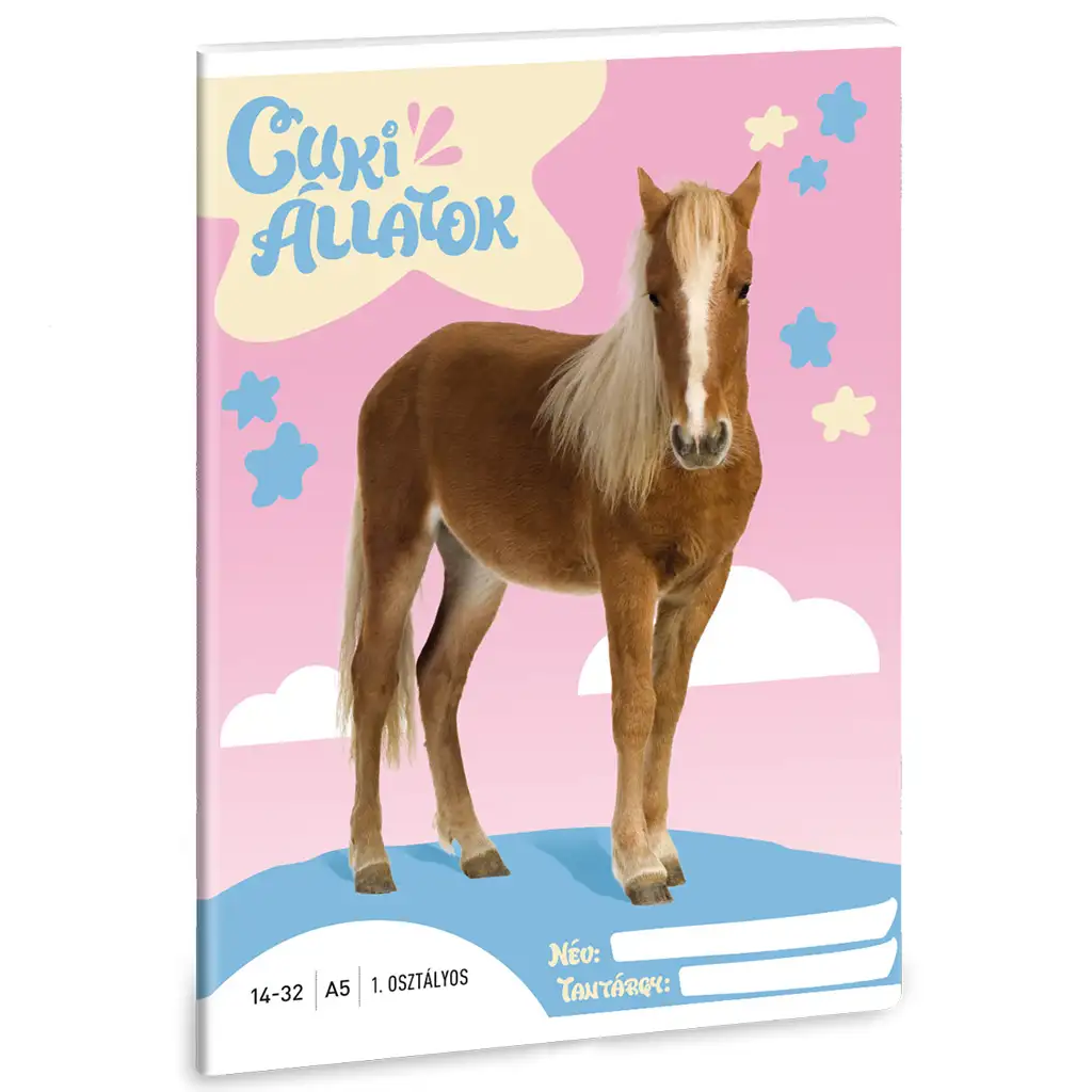 Ars Una: Cuki állatok - Palomino Póni 1.osztályos vonalas füzet A/5 kép 1