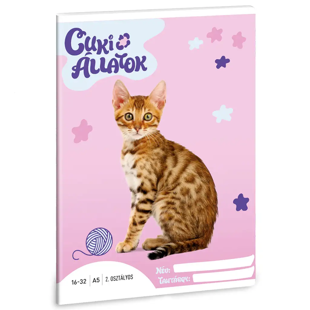 Ars Una: Cuki állatok - Bengáli macska 2.osztályos vonalas füzet A/5 kép 1