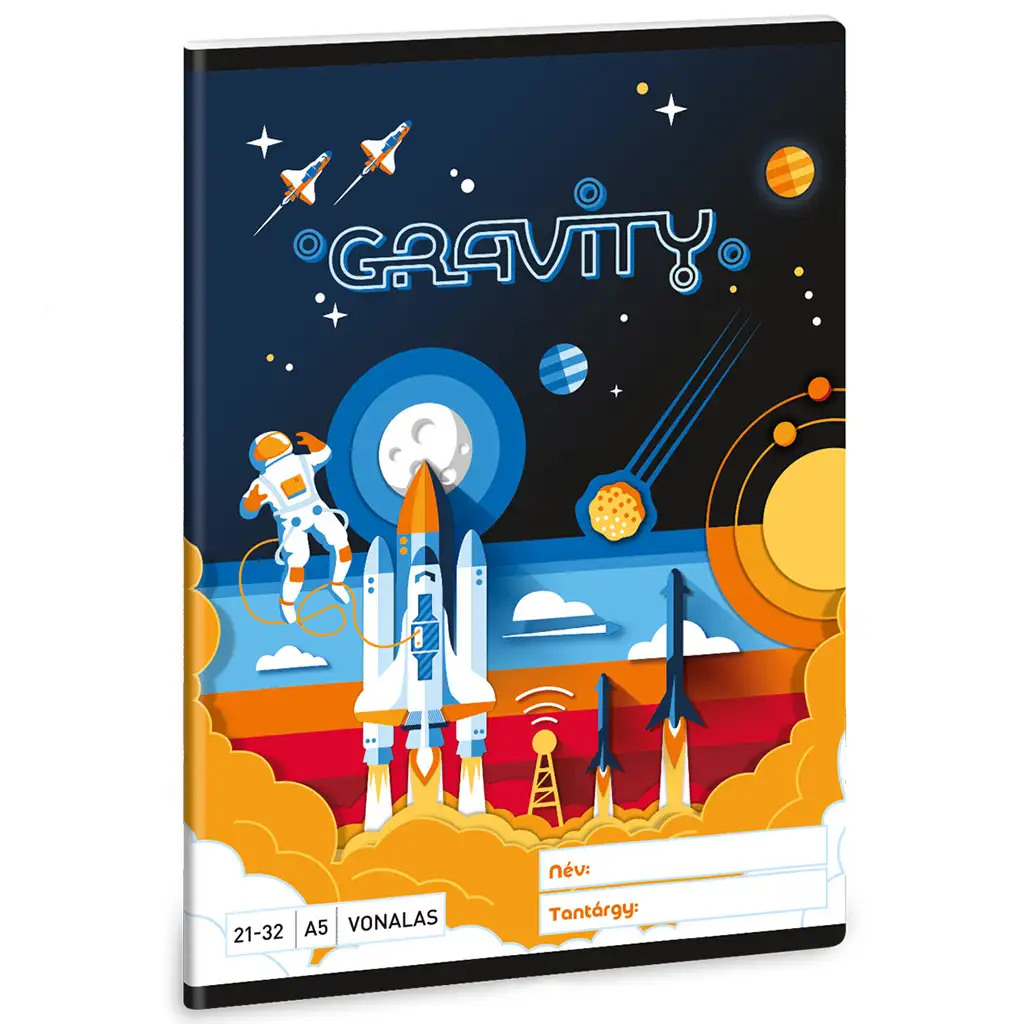 Ars Una: Gravity űrhajós vonalas füzet A/5 kép 1