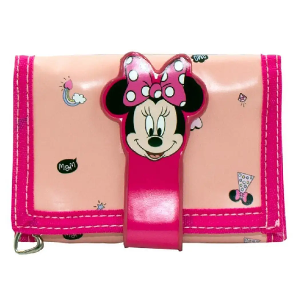 Minnie egér barack-rózsaszín kinyitható pénztárca 13x8x26cm kép 1