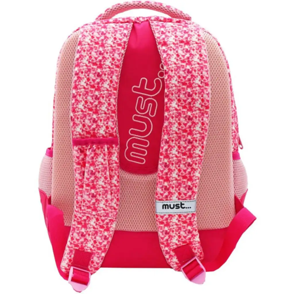 Must: Minnie egeres rózsaszín flitteres iskolatáska, hátizsák 32x18x43cm kép 2