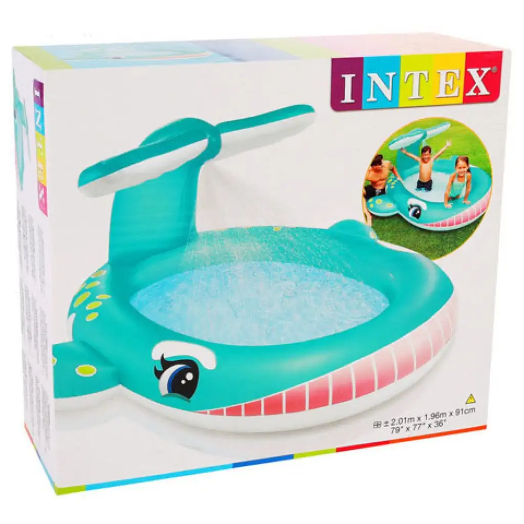 Intex: Spriccelős bálna medence 201x196x91cm kép 2
