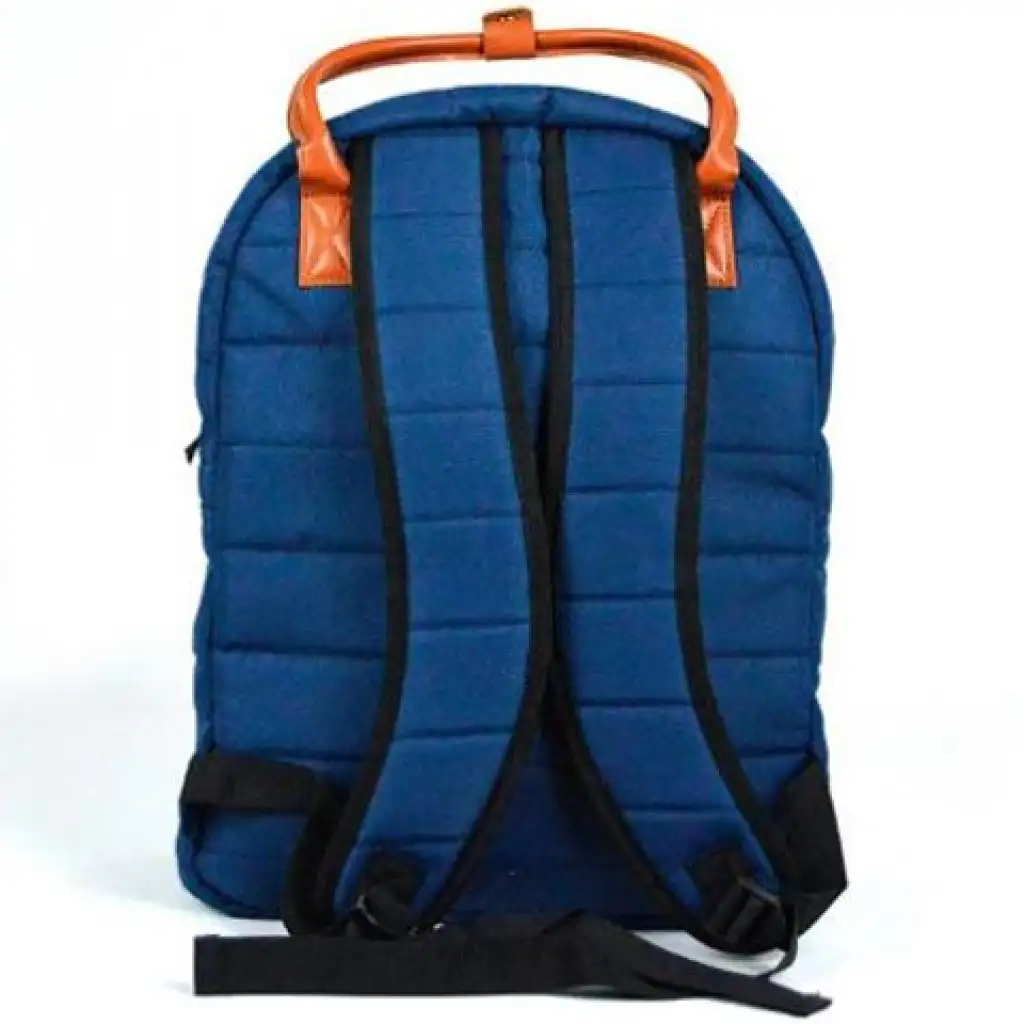 Must: Kék lekerekített iskolatáska, hátizsák 40x30x12cm kép 2