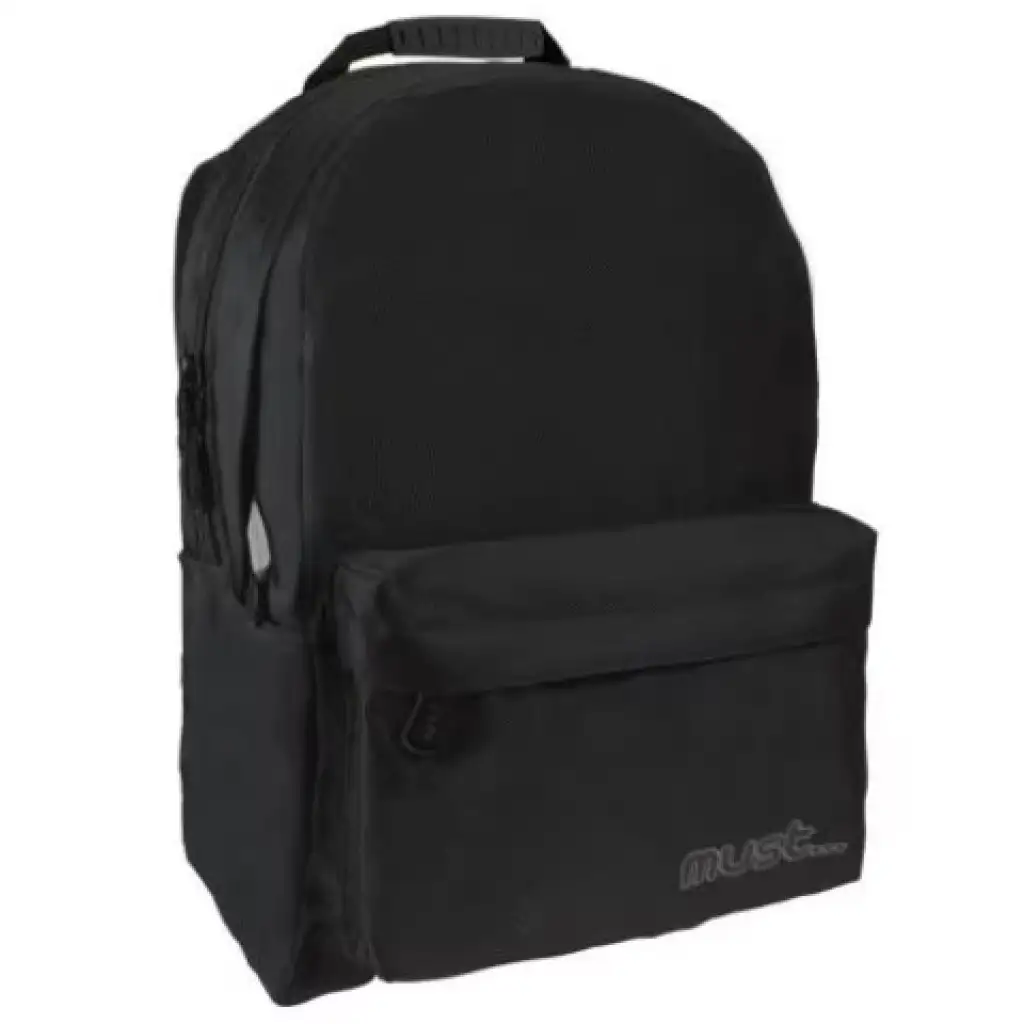 Must: Fekete Monochrome RipStop iskolatáska, hátizsák 32x17x42cm kép 1
