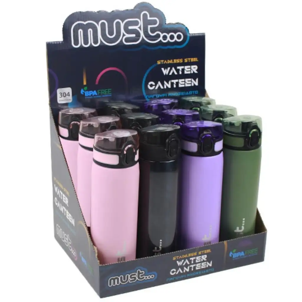 Must: Rozsdamentes acél kulacs többféle változatban 600ml 1db kép 1