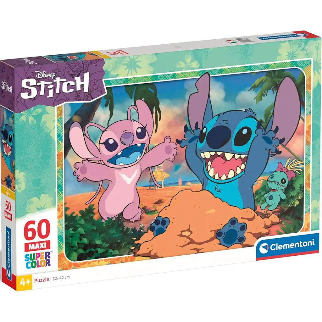Disney Stitch 60 db-os maxi supercolor puzzle - Clementoni kép 1