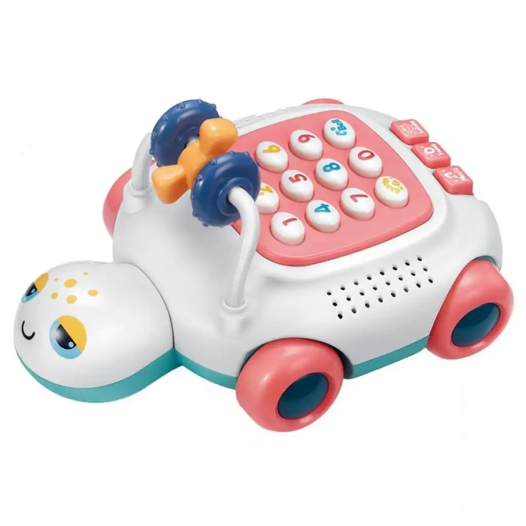 Zenélő és világító teknősös bébi telefon kétféle változatban 20cm kép 2