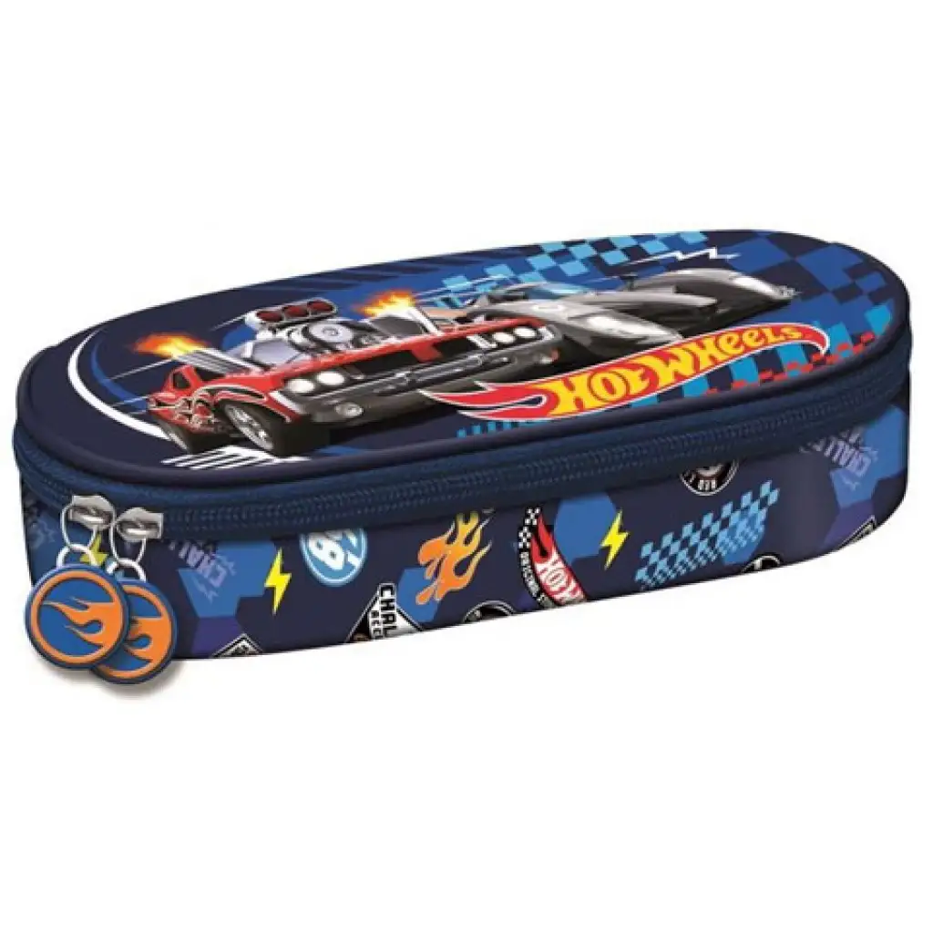 Hot Wheels ovális tolltartó kék színben 20,5x5x9,5cm kép 1