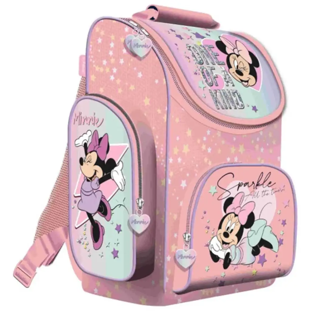 Minnie egér rózsaszín anatómiai iskolatáska, hátizsák 35x25x15cm kép 1