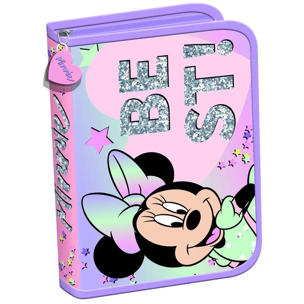 Minnie egér pasztell színű kihajtható tolltartó 21x14x3,5cm kép 1
