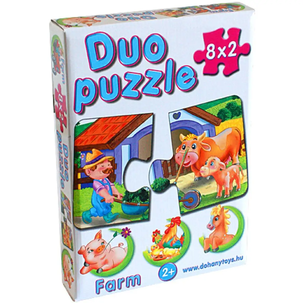 DUO Puzzle Farm állatokkal - D-Toys kép 1