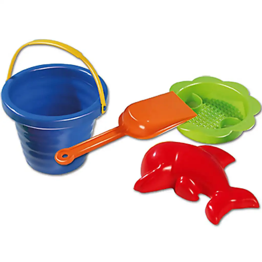 Homokozó szett hullámos vödörrel 4 részes - D-Toys kép 1
