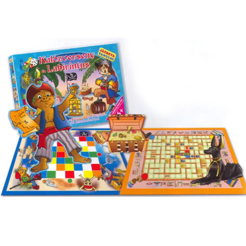 Kalózverseny és Labirintus készségfejlesztő társasjáték - D-Toys kép 1