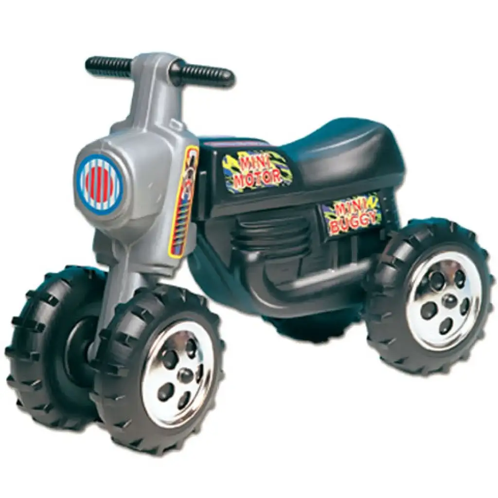 Lábbal hajtós fekete cross motor 4 kerékkel - D-Toys kép 1