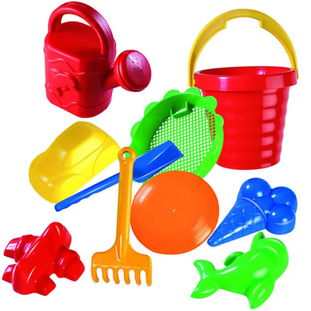 Nagy homokozó szett hullámos vödörrel 10 részes - D-Toys kép 1