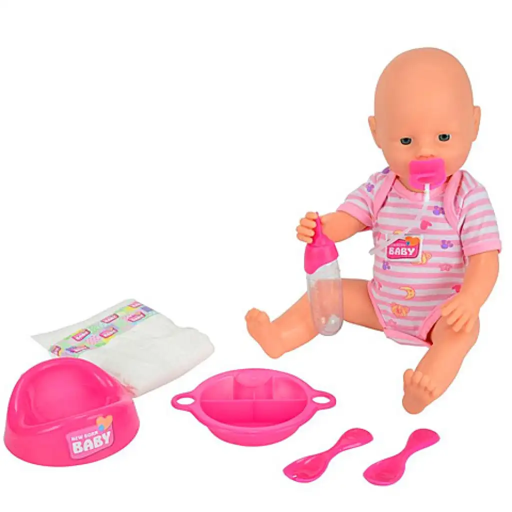 New Born Baby Pisilős baba kiegészítőkkel 38cm - Simba Toys kép 2