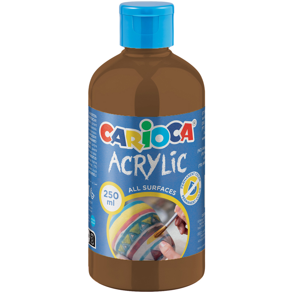 Acrylic Akril festék barna színben 250ml - Carioca kép 1