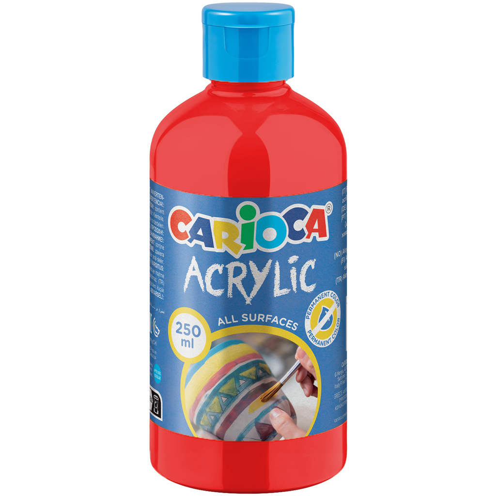 Acrylic Akril festék piros színben 250ml - Carioca kép 1