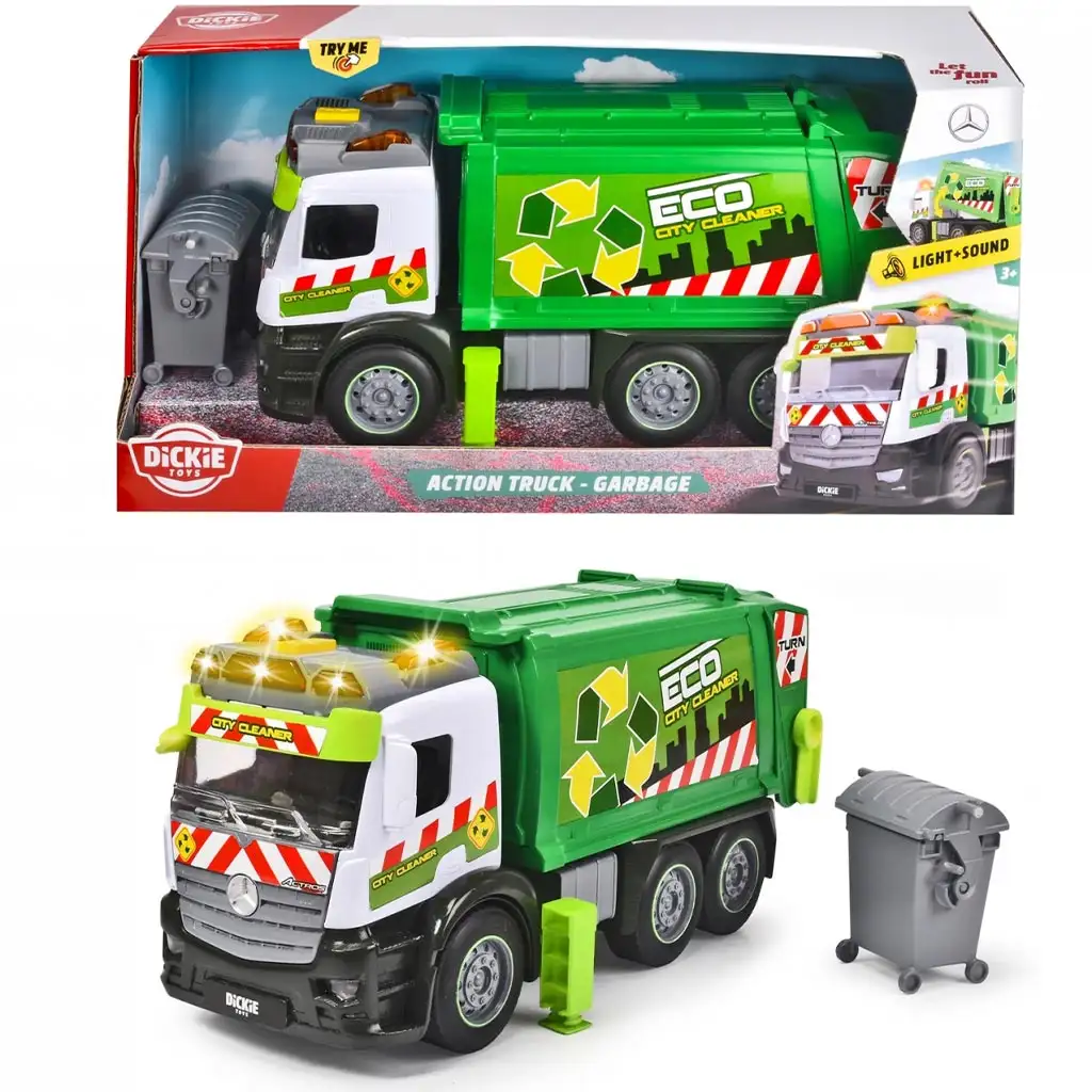 Action Truck Szemetesautó hanggal és fénnyel - Dickie Toys kép 1