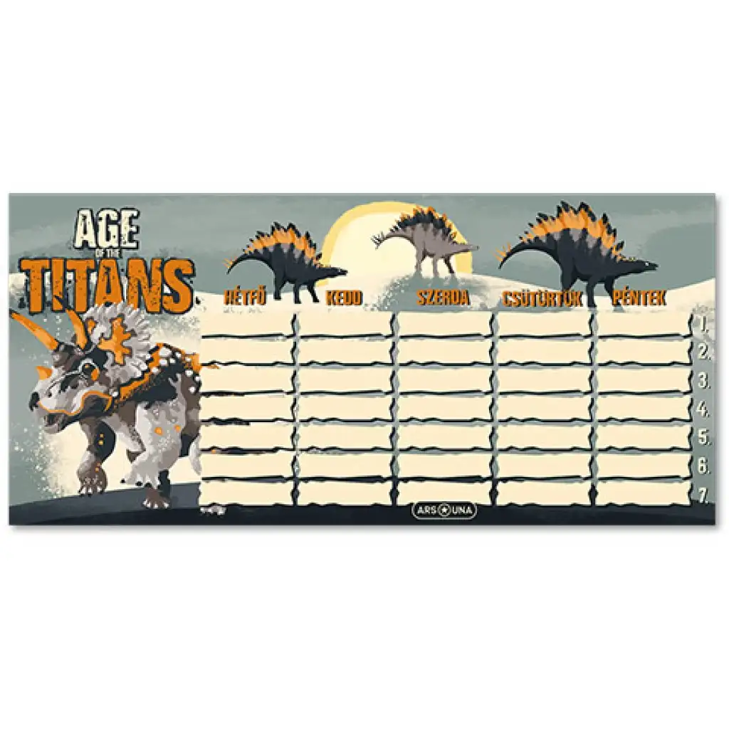 Ars Una: Age of the Titans egylapos, kétoldalas órarend kép 1
