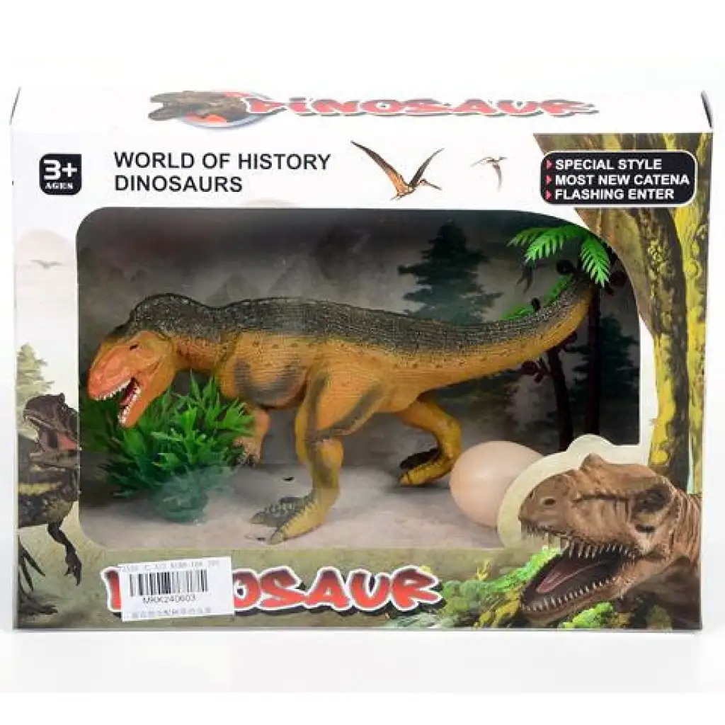 Allosaurus figura tojással és növényekkel kép 1