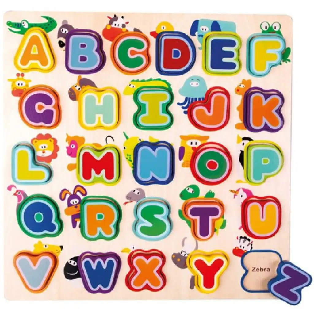 Angol ABC fa formaillesztő játék állatokkal kép 1