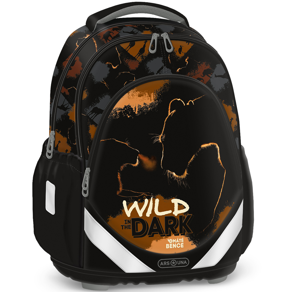 Ars Una: Wild in the dark oroszlános anatómiai iskolatáska, hátizsák 33×42×21cm kép 1
