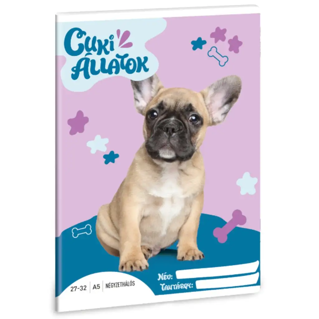 Ars Una: Cuki Állatok - Francia Bulldog kockás füzet A/5 27-32 kép 1