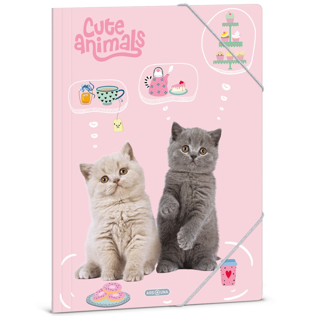 Ars Una: Cute animals tea party cicás gumis dosszié A/4-es méret kép 1
