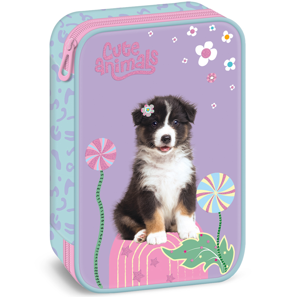 Ars Una: Cute animals Aussie kutyás többszintes tolltartó 15,5x22,5x4,5cm kép 1
