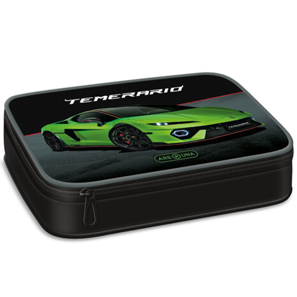 Ars Una: Zöld Lamborghini mintás többszintes tolltartó 15,5x22,5x4,5cm kép 1