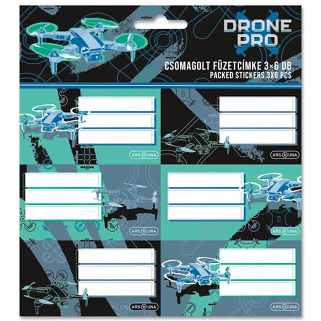 Ars Una: Drone Pro csomagolt füzetcímke 3x6 db-os kép 1
