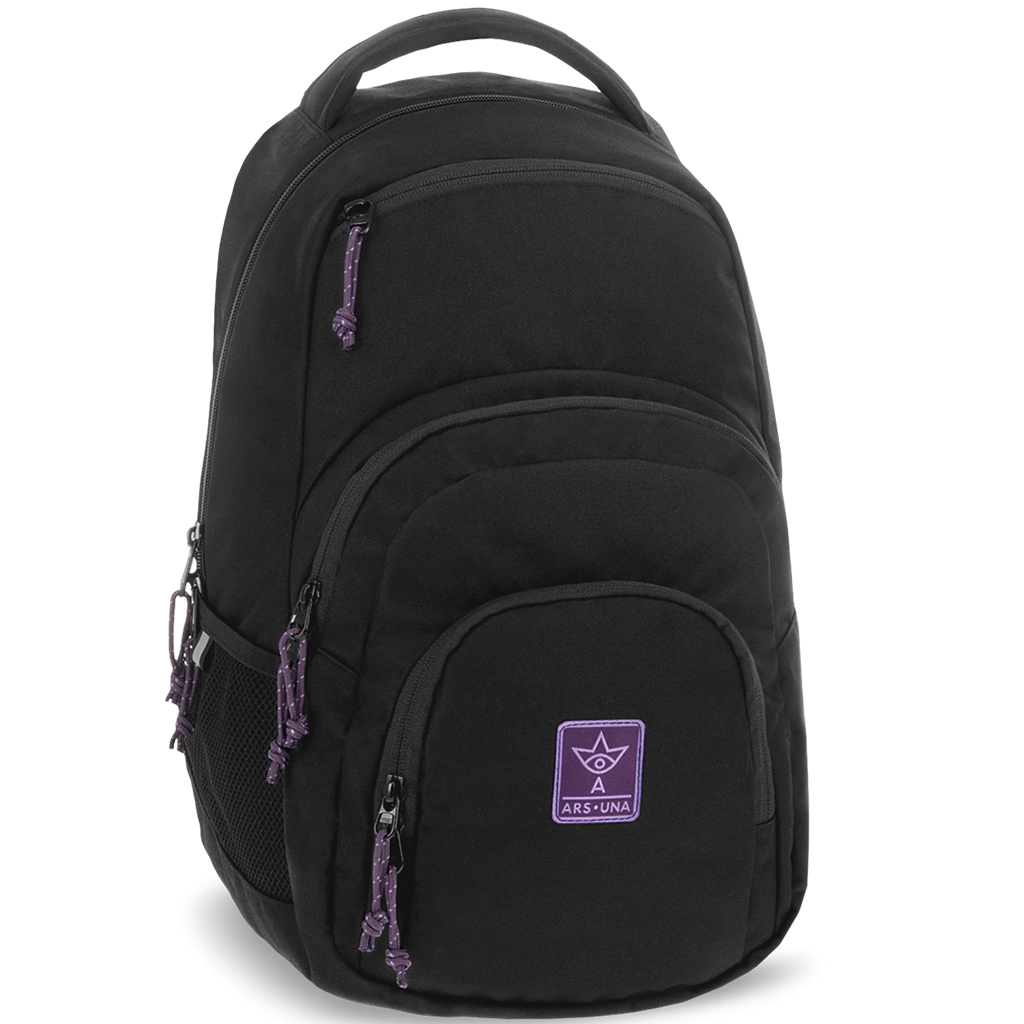 Ars Una: Girl's Black-Violet Cordura iskolatáska hátizsák AU-2 32x46x22cm kép 1