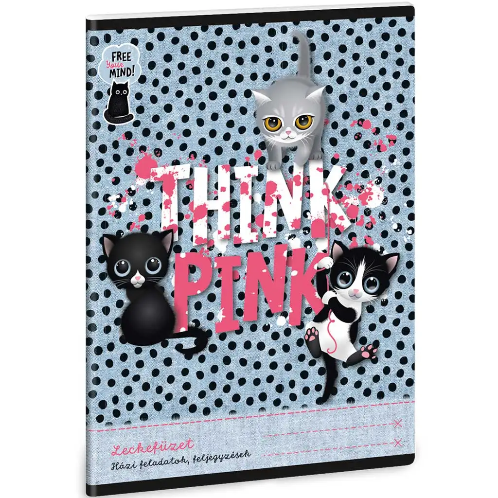 Ars Una: Think Pink cuki cicás leckefüzet 38 lapos A/5 kép 1