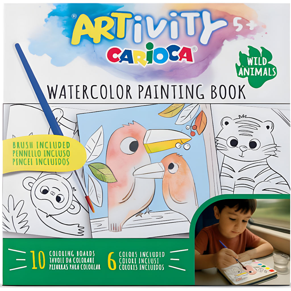 ARTivity: Állatok akvarell kifestőkönyv ecsettel – Carioca kép 1
